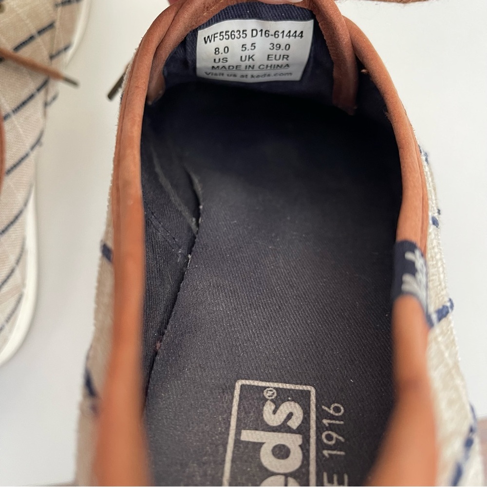 Keds - Windowpane Plaid Champion Sneakers - Navy/White/Tan - Women’s size 8 - Picture 7 of 12